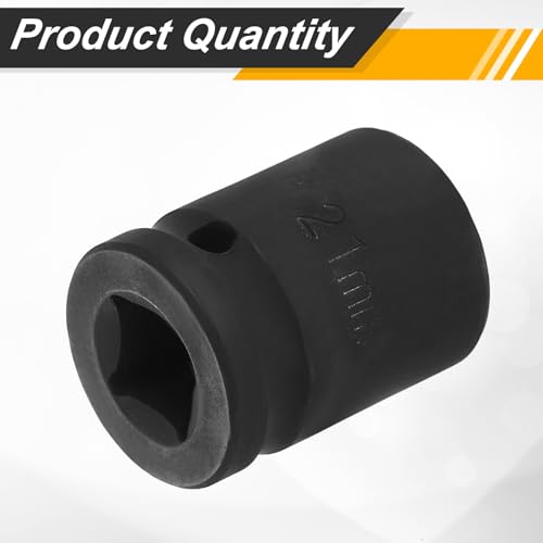 Image of HARFINGTON 1 /2 inch Drive x 21mm Shallow Impact Socket 12-Point Metric CR-V Steel Spindle Nut Impact Flip Sleeve for Home Auto Nuts Bolts Repair
