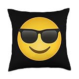 Emoticon Stay Chill Sunglasses Face Throw Pillow