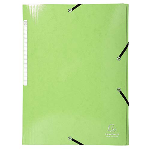 Exacompta 55823SE Maxi capacity - Chemise à élastiques 3 rabats carte lustrée pelliculée Iderama A4 425 gm² Vert anis