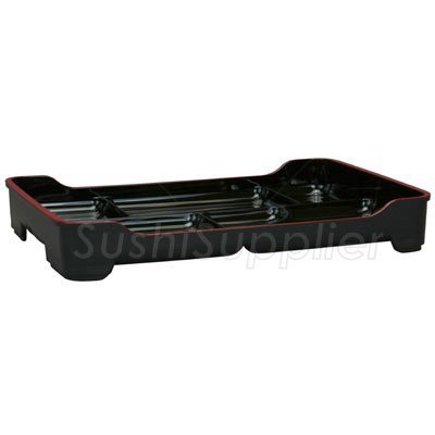 M.V. Trading MWZ14BV Japanese Lacquer Bento Box with 6 Divided Compartments, Black