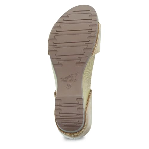Image of Dansko Tanya Slip-On Wedge Sandal for Women - Cushioned, Contoured Footbed for All-Day Comfort and Support - Hook & Loop Strap with Buckle Detail - Lightweight Rubber Outsole