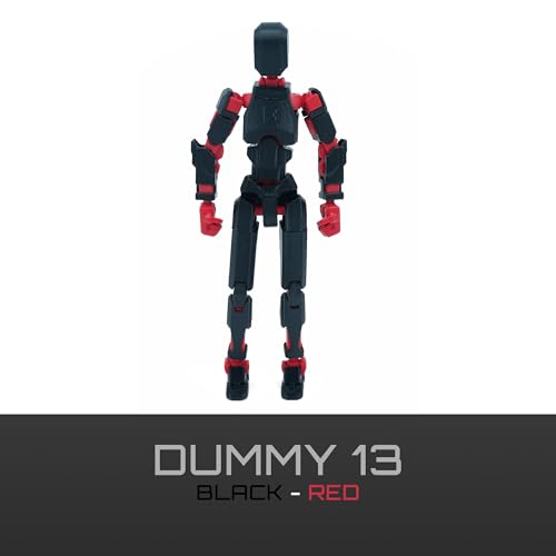 Image of Dummy 13 Action Figure Robot | Fully Articulated 3D Printed Robot Toy | 5.4-inch Collectible Figurine | Matte Finish | Unassembeled | Combo of 2 (RedBlack+BlackRed)