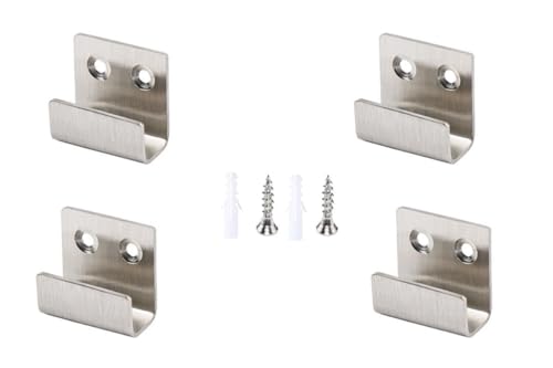 Image of 4 Pieces of Stainless Steel Tile Hanging Code Heavy Duty Wall Mounting Bracket, Photo Frame Wall Tile Hanger, Display Rack Steel Hook Buckle,High Edge