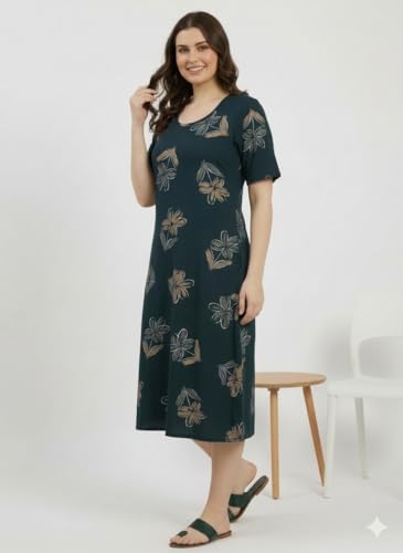 Image of CLOUD SOFT Stylish Women's Short Nighty | Premium Rayon Fabric | Soft Comfortable Everyday Night Dress - CS5002
