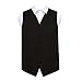 Produktbild DQT Herren Einfarbig Satin Hochzeit Weste Veste Gilet - Schwarz 112cm | 2XL