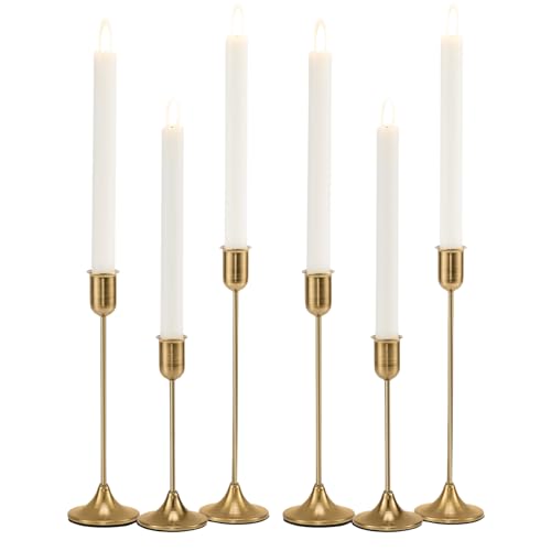 Brass Gold Candlestick Holders, Metal Taper Candle...