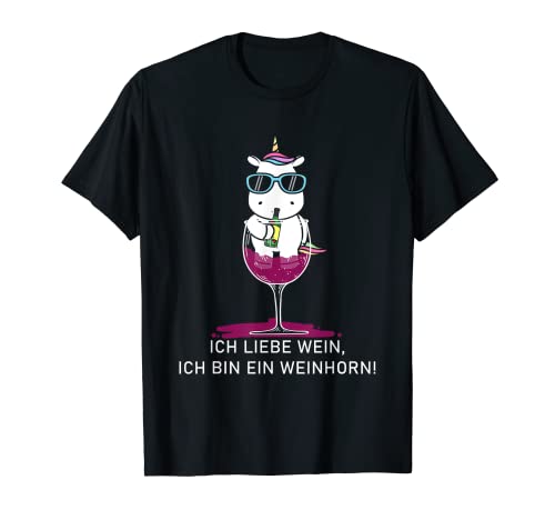 Einhorn WEINHORN Weintrinker Wein Junggesellinnenabschied T-Shirt
