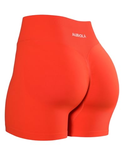 Image of AUROLA Influence Workout Shorts for Women,2.5 3.5 4.5 5.5 6.5 No Roll Up Squat Proof Scrunch Seamless Compression Gym Short