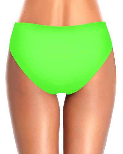 Image of Tempt Me Women Bikini Bottoms Mid Waist Bathing Suit Swimsuit Ruched Swim Bottom