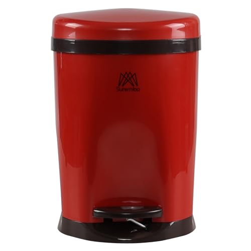 Bote de basura pequeño 8 litros con pedal rojo