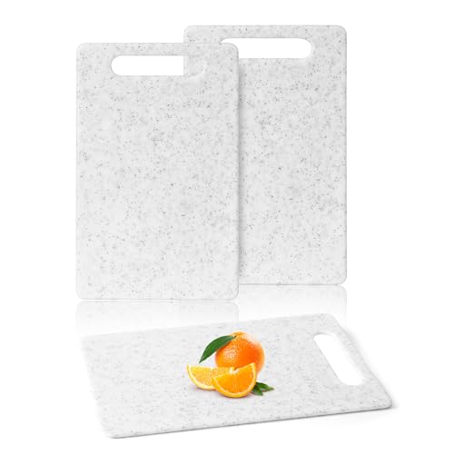 Set de 2 Tablas para Cortar Rectangulares de Plástico Blanco 6x10" miniatura 1