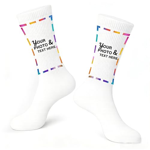 JOPHY & CO. Personalisierbare Socken Aufdruck auf Fuß- oder Knöchelbereich Geschenkidee Unisex Artikelnummer 8612 Weiß 40-46