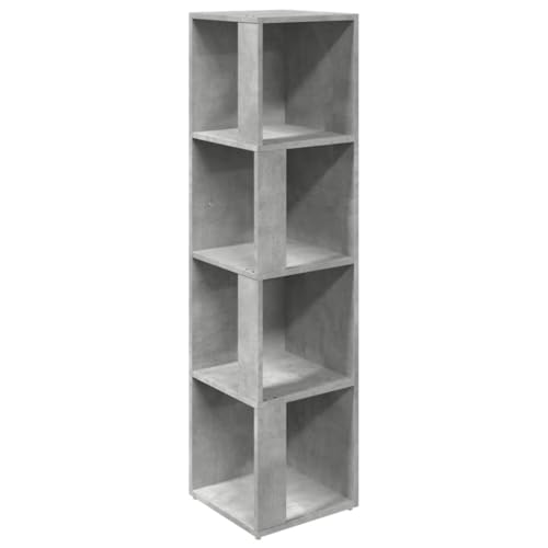 vidaXL Armoire d'angle Etagère de Rangement Meuble de Rangement Salon Chambre à Coucher Bureau Intérieur Gris Béton 33x33x132 cm Aggloméré