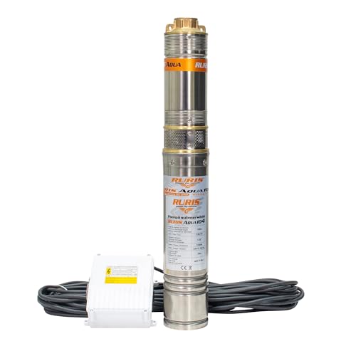 RURIS Pompe Submersible Aqua 104 1100W Débit 1800L/H Hauteur De Refoulement 100M Câble 30M Stator Cuivre Panneau De Commande Inclus Eau Propre Forage Jardin