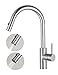 Amazon Brand - Umi Ausziehbar Armatur Küche - 360° Drehbar Wasserhahn mit 2 Strahlarten Brause -Hochdruck Küchenarmatur aus Edelstahl Matt - Herausziehbar ca. 60 cm