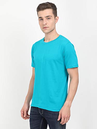 Image of FLEXIMAA Men's Cotton Round Neck Plain Half Sleeve T-Shirt