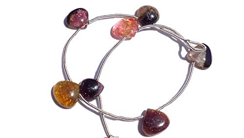 Perles multi tourmaline forme coeur lisse 8-10.5mm pour fabrication bijoux DIY
