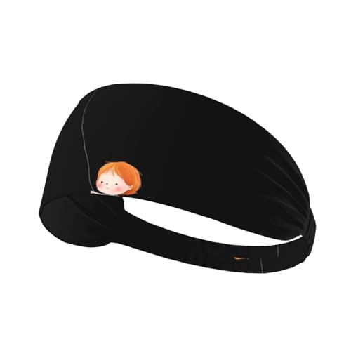 Elastic Sports Headband Hairband YYHWHJDE Kids chasing balloons Picture Soft, Breathable, Quick-Dry