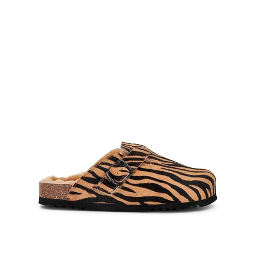 FAE NEW Pony Printed Leather/Sheepskin Brown Animalier