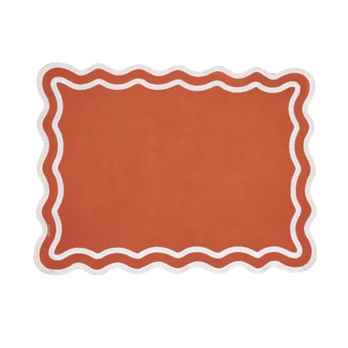 Sets de table brodés festonnés décoratifs en coton salle à manger