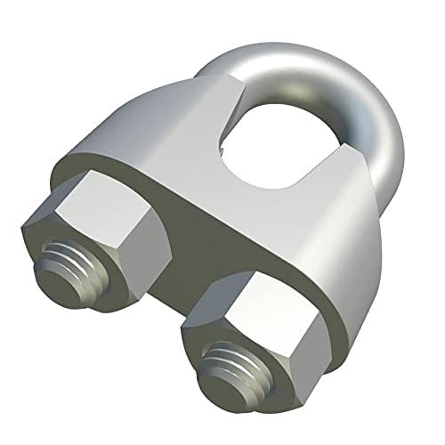Wire Rope Clamp For 14mm Wire Rope Cable ( Pack Of: 4 ) U Bolt Saddle Clips DIN 741 Galvanised Steel Clip Fastener - View #9