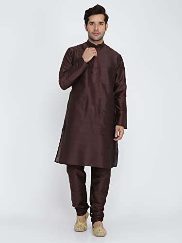 Image of Royal Kurta Men's Silk Blend Kurta & Churidaar Pyjama Set