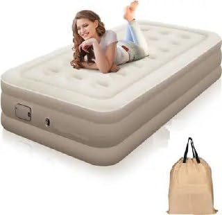 Image of Single Sofa Bed, Inflatable Mattres with Free Electric Pump, Quick-Inflation /Deflation Guest Air Mattress, Blow Up Bed for Home Camping Versatile- Luxury Sofa Bed Cum Folding, Long-Lasting (A)