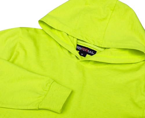 Image of BOCOMAL FR Hooded T Shirts Utility Pocket Fire Resistant Summer Hoodie CAT2 | 6oz Midweight Flame Retardant Cotton Hoodies,Kangaroo /Button Pocket,NFPA2112,Rib-Knit Cuffs,FRC Welding Arc Rated Work Shirt