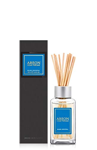 Areon Home Fragrance Luxury Perfume Reed Diffuser + 10 Rattan Reeds, Blue Crystal PSL06 85ml