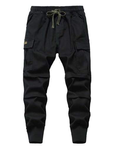 Boys Cargo Pants Casual Joggers Elasticated Waist Lightweight Trousers Khaki