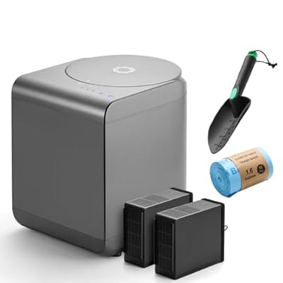 Revive Food-to-Soil System, Odorless Countertop Electric Kitchen Composter, 1-Click Smart Operation, Powerful Sharksden Trinity Blade to Cycle Food Waste into Earth Nutrition