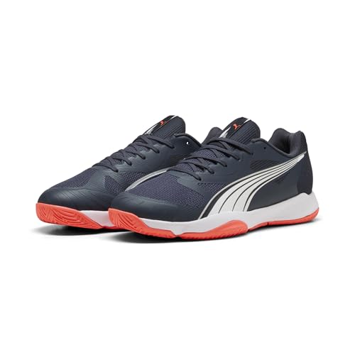 Puma Eliminate Turbo, Unisex Hallenturnschuh, Parisian Night-Puma White-Glowing RED, – Ansicht 1