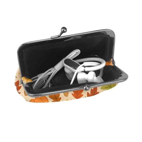 Pu Leather Buckle Coin Purse Thanksgiving Pumpkin Pie Girls Kiss-Lock Change Purse Wallets4