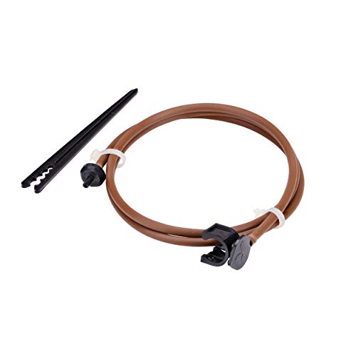 Raindrip SDFLGT 2 GPH Pressure Compensating Dripper Assembly, with Clamp N Pierce Inlet on 4 in. Stake, Brown