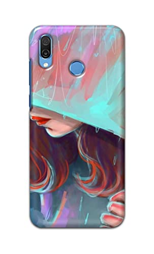 Image of PRINTFIDAA Pretty Woman Under The Umbrella Painting Printed Designer Hard Case for Honor Play, COR-AL10, COR-L29, COR-L09 Back Cover -(e) RPM1007