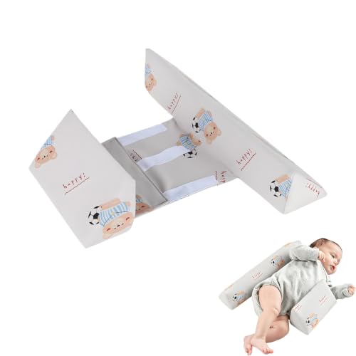NZLTQO Baby Side Sleeper Wedge 45 Adjustable Soft Breathable Pillow with Removable Cover Side Support for Newborns Provides Waist Protection and Comfortable Sleep (Happy Bear)