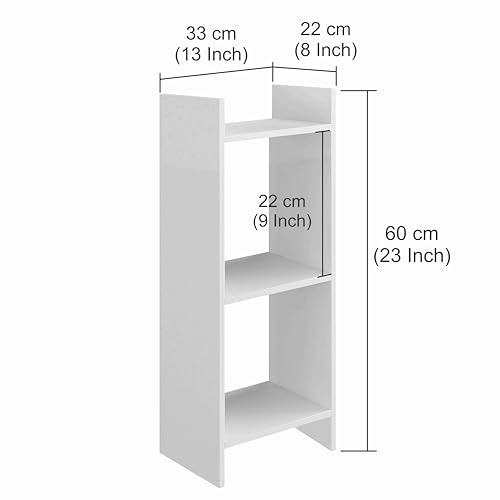 Image of FURNEASER Denn 3-Tier Engineered Wood Multipurpose Bookscase Rack Bookshelf, Storage Cabinet Organizer Stand for Home & Office - DIY Rack (Wenge)