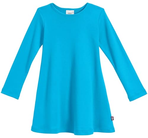 Image of City Threads Girls' 100% Cotton Long Sleeve Dress - Active Kids School, Playing, Parties - Made in USA