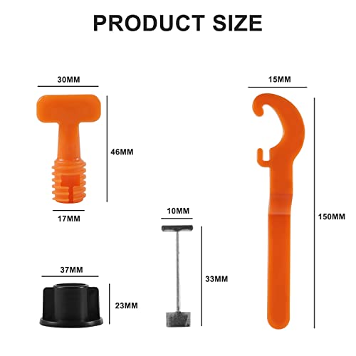 LONENESSL Tile Leveling System Kit, 150pcs Reusable Tile Spacers with 3 Special Wrenches and Retrievable Steel Needle - Image 2