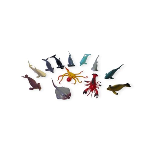 Image of Small Kids Sea & Wild Animal Toys Sets for Fun, Educational, Spark Imagination and Learning (Multi Choice Sets) (Marine Animals) 12pcs