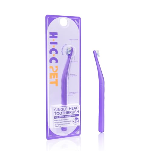 Image of HICC PET Toothbrush for Cats & Small Dogs,Ergonomic Pet Toothbrush for Easy Teeth Cleaning,Gentle on Gums, Cat & Dog Oral Care - Toothpaste Not Included
