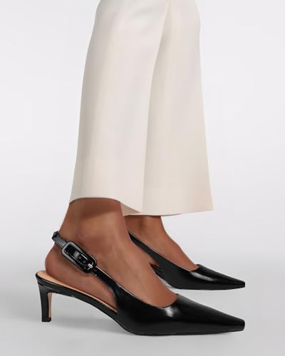 MUCCCUTE Slingback Heels for Women Closed Pointed Toe Heels Women's Pumps 2 3/5" Mid Heel Comfortable Office Wedding Party Pump3