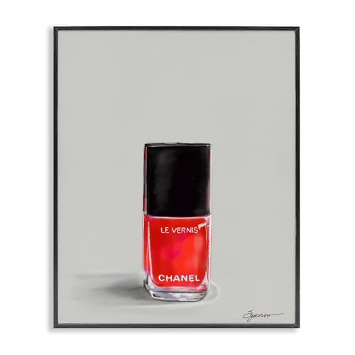 Stupell Industries Classy Rouge Nail Polish Black Framed Giclee Art,