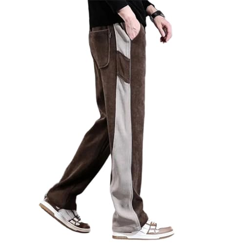Men's Pocket Polyester Trousers Korean Style Baggy Casual Pants
