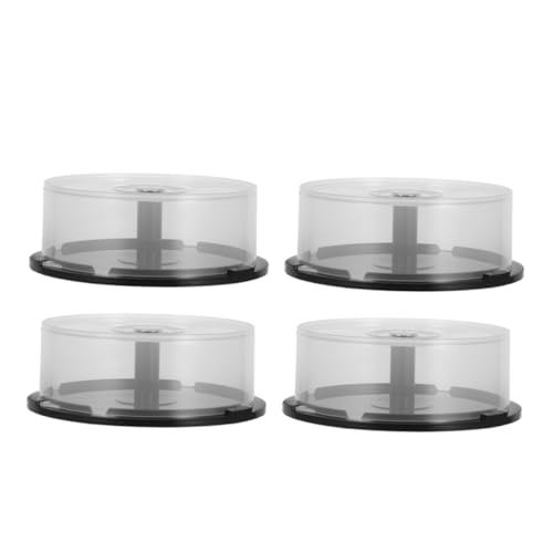 IWOWHERO 4 Piezas Unidades de Cajas de Almacenamiento para Cd y Dvd Capacidad para Discos Diseño Transparente con Base Cubo de Plástico Duradero para Organización Hogar y Oficina