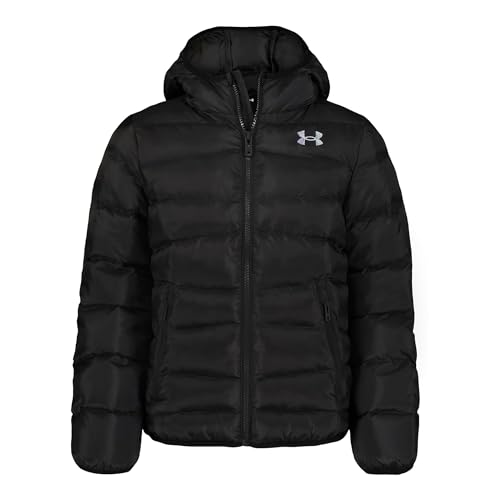 Image of Under Armour Girl's Prime Hooded Puffer Jacket, Lightweight & Water Repellent