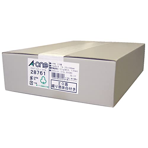 エーワン ラベルシール コピーラベル A4 20面 500シート 28761