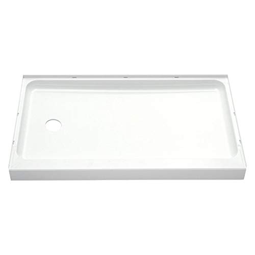 STERLING 72171110-0 60-Inch Shower Base Vikrell Left Drain, White