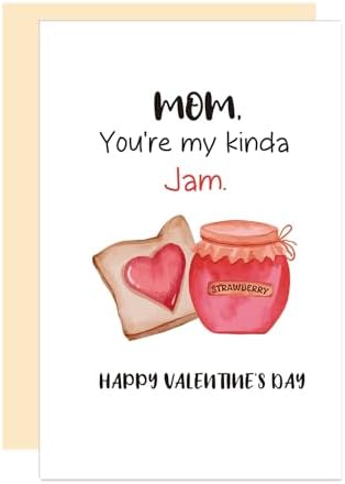 Cute Valentine's Day Card for Mom, You're My Kinda Jam Card, Vday...