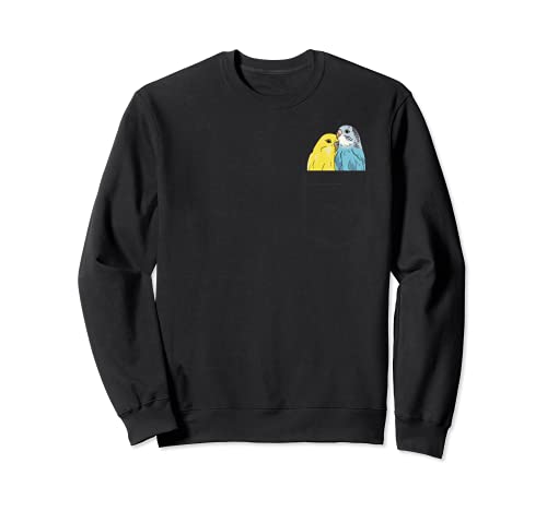 Periquito Budgie Bird Couple I Funny Budgie Pocket Design Sudadera
